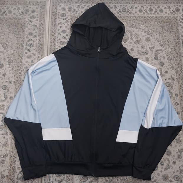 jpn 배색 후드 집업 자켓 3XL