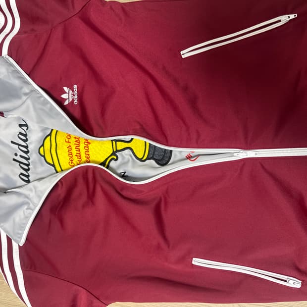  아디다스 X 휴먼메이드 리버서블 트랙 자켓 버건디