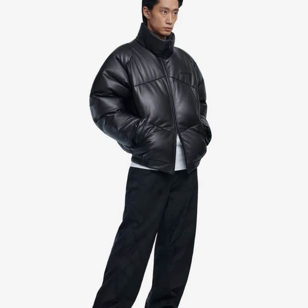 노매뉴얼 레더 패딩 