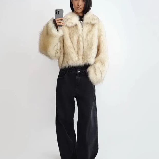 Rarely Alike 페이크퍼 자켓 M