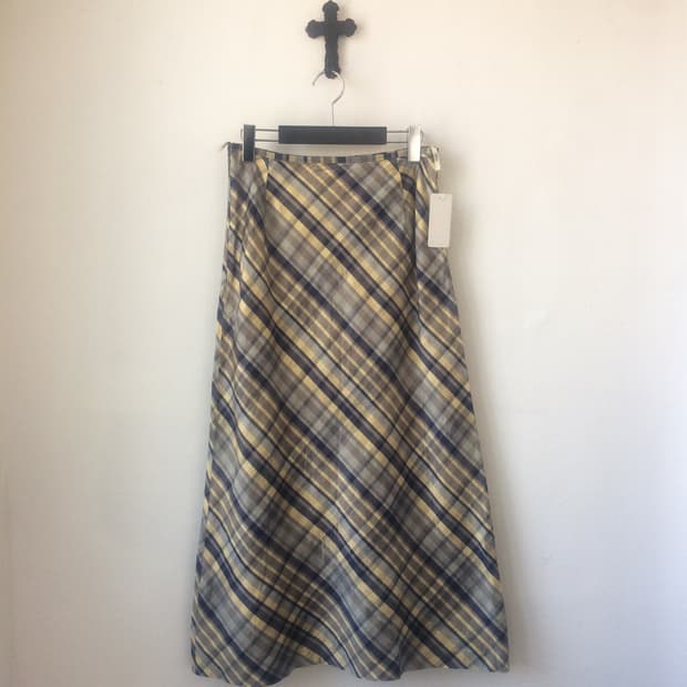 Check pattern long skirt
