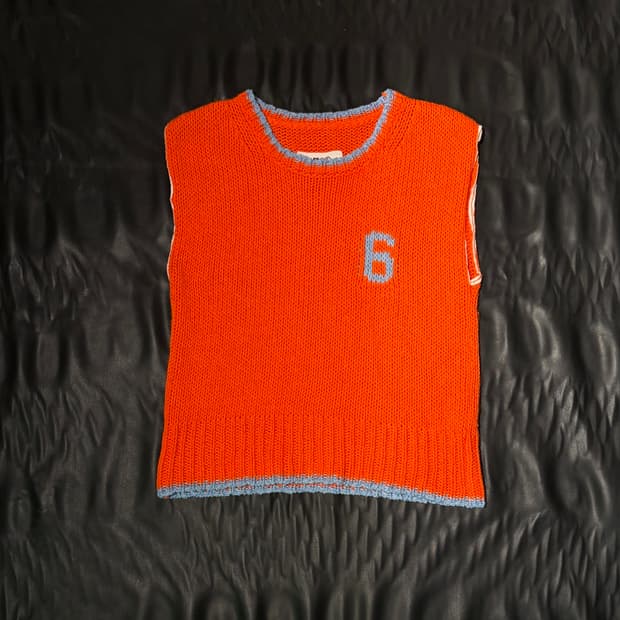 메종마르지엘라 오렌지 니트 베스트