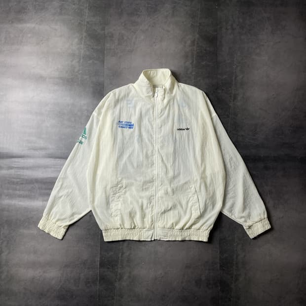 ADIDAS 1990s 아디다스 빈티지 크림 윈드브레이커 A00558