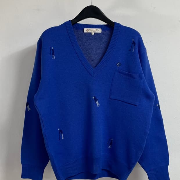 크리스찬 디올 우먼스 브이넥 울 니트 (on.54)  