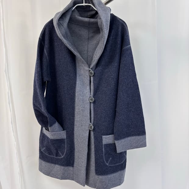 기모노 리버서블 배색 가디건