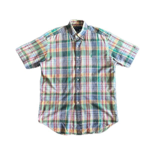 폴로 랄프로렌 버튼다운 체크 반팔셔츠