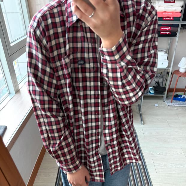 90s 올드 스투시 체크 셔츠