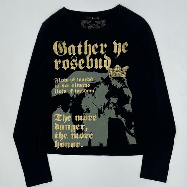 빈티지 y2k 프린팅 롱 슬리브