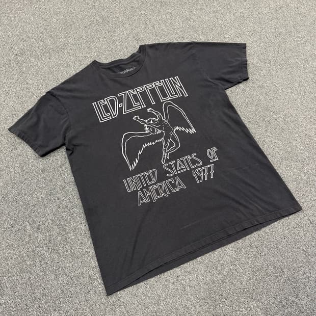XL) 레드제플린 빈티지 프린팅 반팔 티셔츠