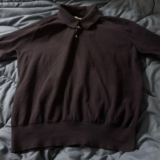 포터리 숏 슬리브 컴포트 폴로 니트 다크 네이비