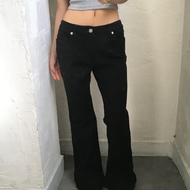 Pink House 핑크하우스 블랙 프릴 데님