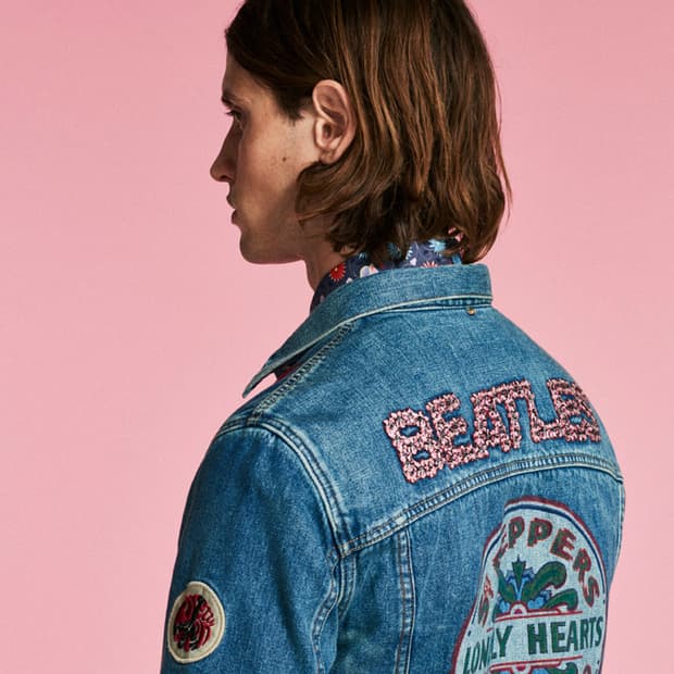 오아시스 리암갤러거 프리티그린 x 비틀즈 한정판 데님 자켓