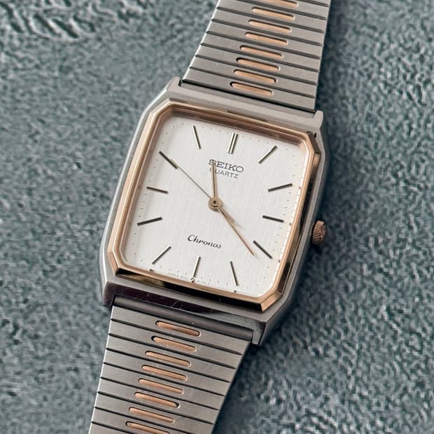 세이코 Seiko Chronos 쿼츠 콤비 스퀘어