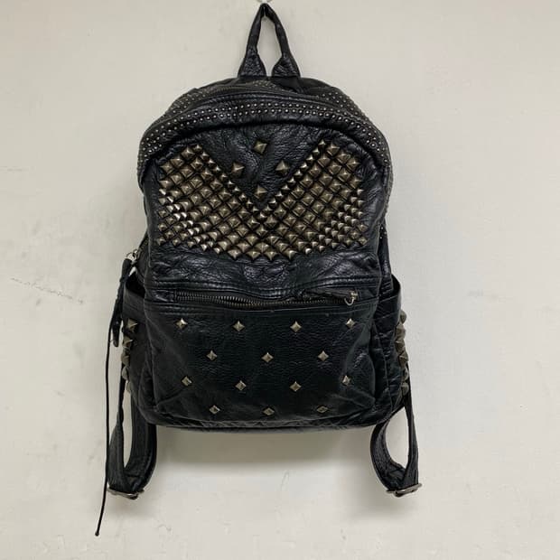 Rare All Stud Design Leather Backpack
