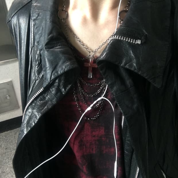 Vkei Asymmetry draped-Necklace