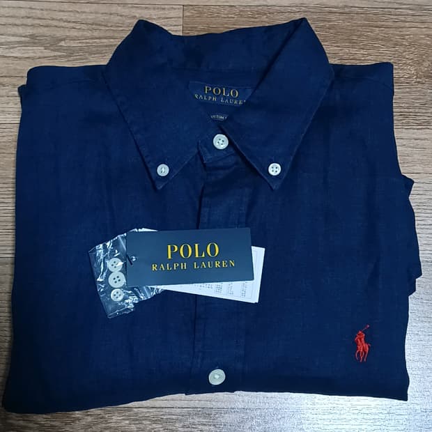 폴로랄프로렌 커스텀핏 리넨셔츠 M 네이비