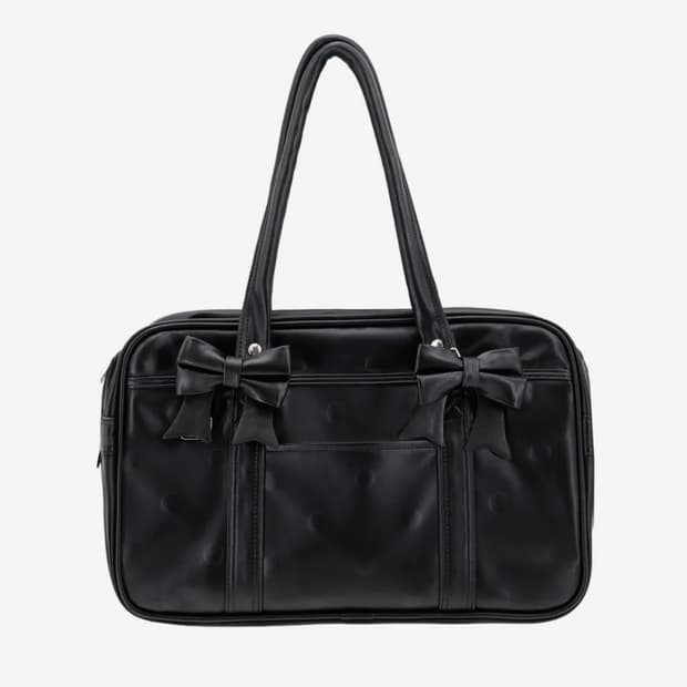 구함) 나이엔 리본 데코 도트 스쿨백