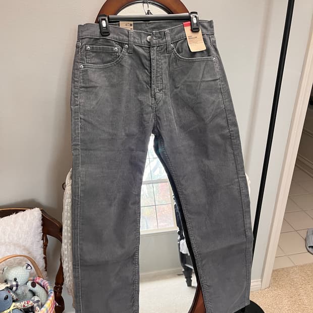 [새상품/32x30] 리바이스 505 레귤러 핏 코듀로이 팬츠 그레이