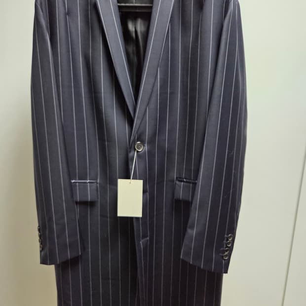 하우트옴므 핀스트라이프 코트 다크 네이비 S 사이즈