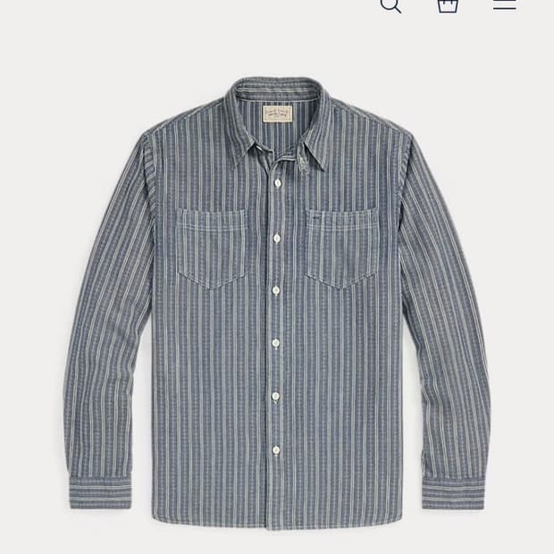 [새상품] RRL 스트라이프 도비셔츠 L