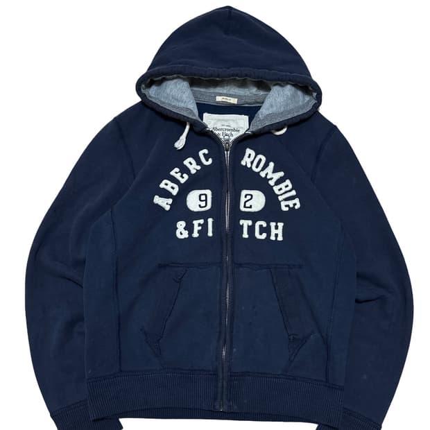 아베크롬비 아치로고 네이비 후드집업