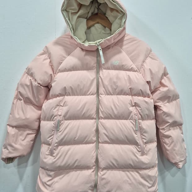 뉴발란스 딸기우유 아이보리 리버시블 양면 구스다운 패딩 점퍼 여성 XS