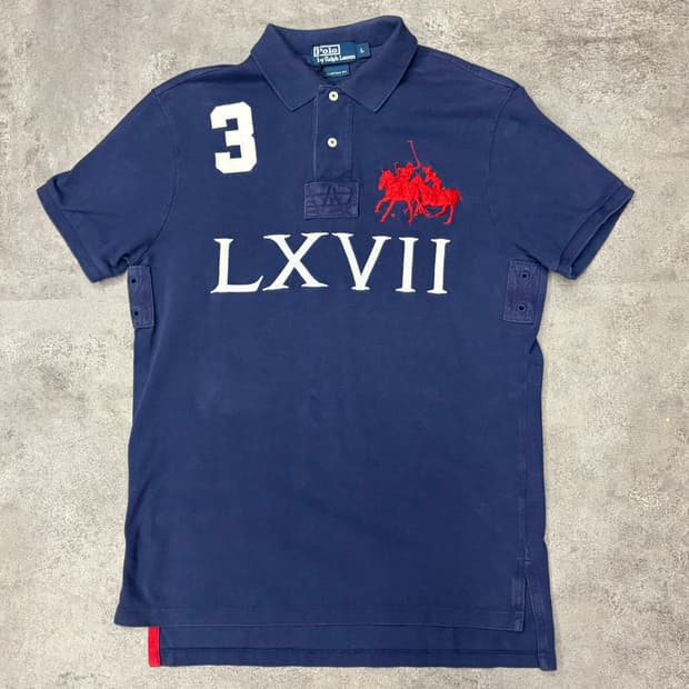 폴로 랄프로렌  빅포니 네이비 반팔 카라티 L 