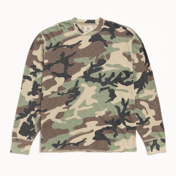 STUSSY PIGMENT DYED LS THERMAL 와플 롱슬리브 M