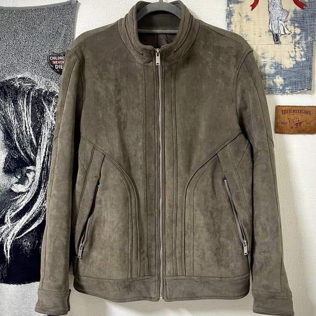 하이넥 스웨이드 자켓