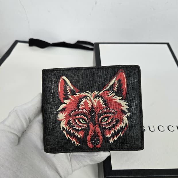 [보증서 정품]구찌 레드 울프 반지갑