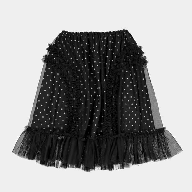 생긴 스튜디오 BANDING RUFFLE DOT SHA SKIRT - B