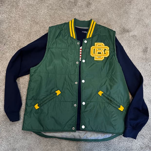 빈티지 NFL 그린베이 패커스 푸퍼 베스트XL