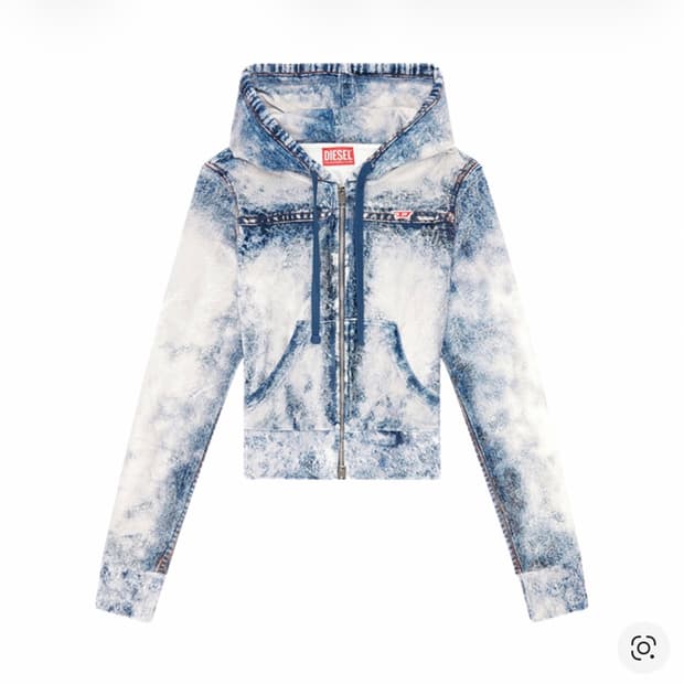 Diesel Zip Hoodie with Denim Print 