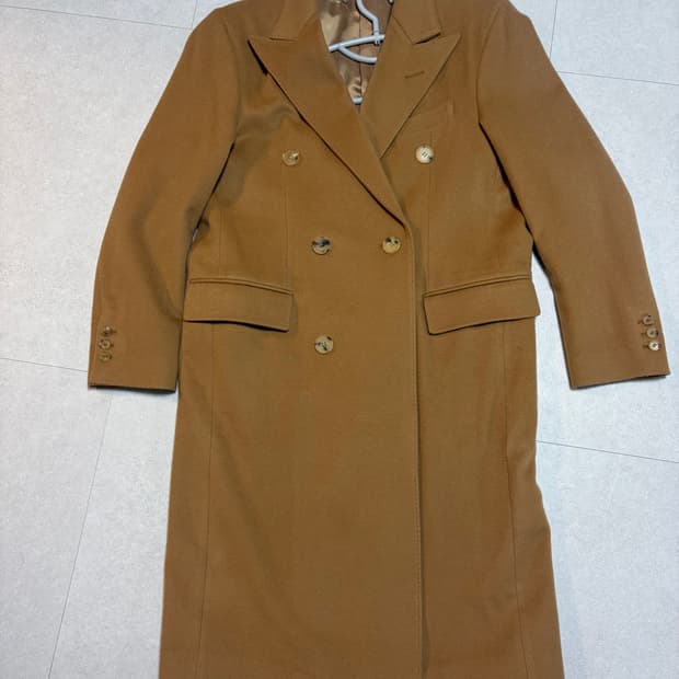 세비지(SAVAGE) 더블 브레드티드 코트 카멜 L