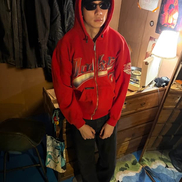JOKER 77 RED ZIP UP HOODIE
