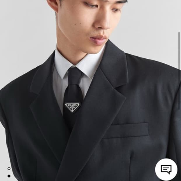 프라다 리나일론 개버딘 넥타이 타이 블랙