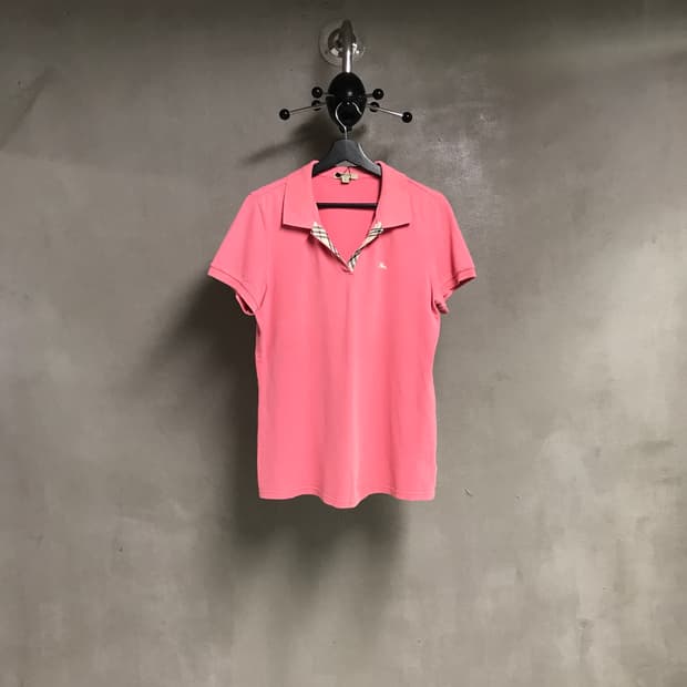 버버리 PK 반팔 카라티 핑크 L(W)
