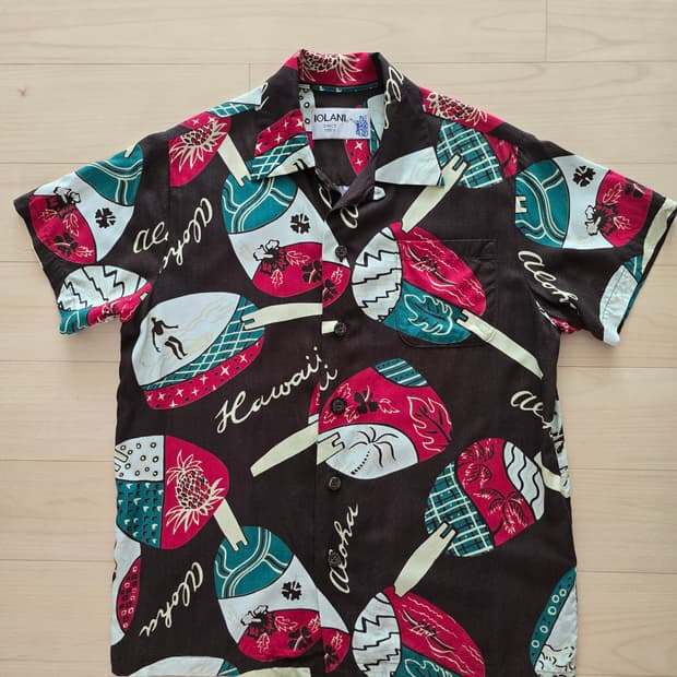 IOLANI HAWAIIAN 레이온 셔츠 