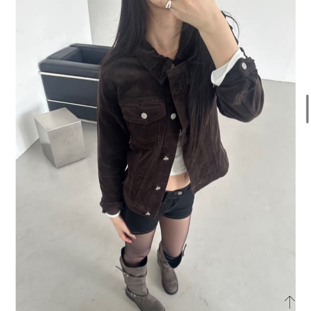 코듀로이 슬림 자켓 브라운