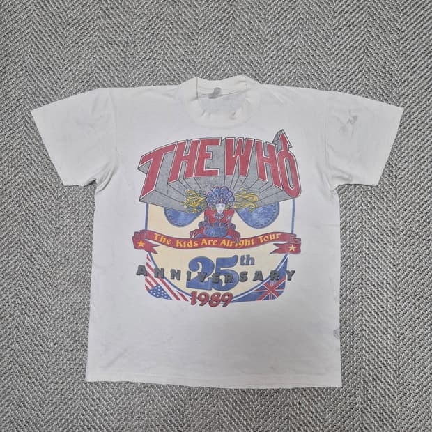80s THE WHO 25주년 기념투어 싱글스티치 티셔츠 (L)