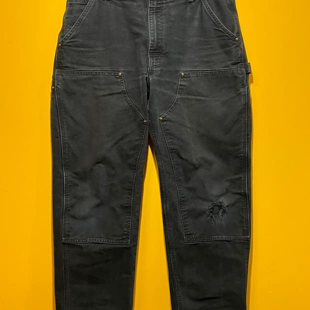 [36x30] 칼하트 더블니 워크팬츠 B136 빈티지 페이드 블랙