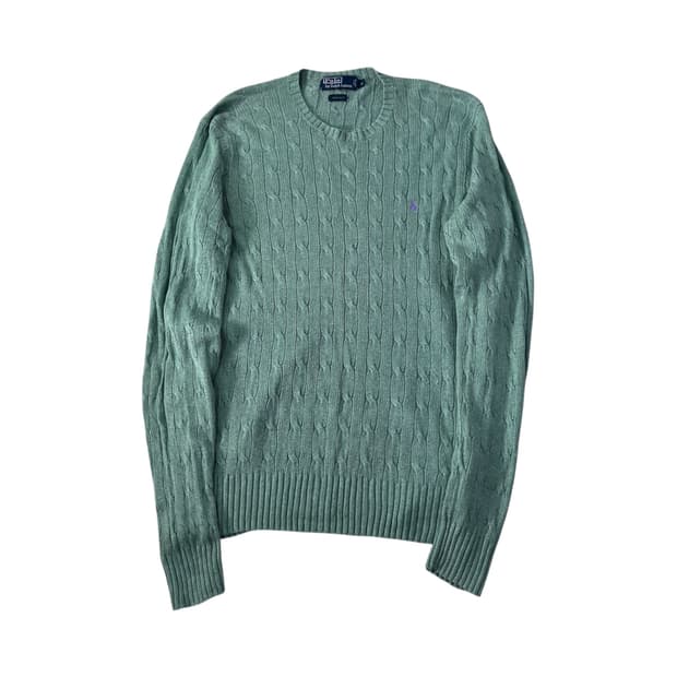 100 폴로랄프로렌 실크 꽈배기 니트