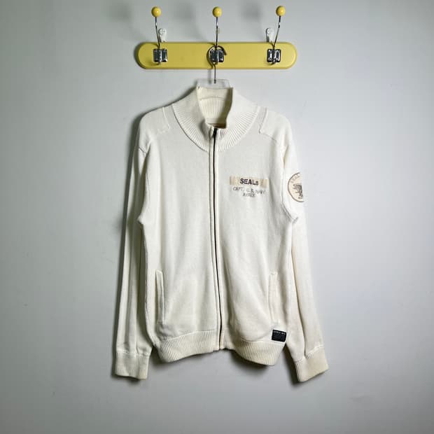 Avirex 아비렉스 코튼 니트 집업 자켓 XL