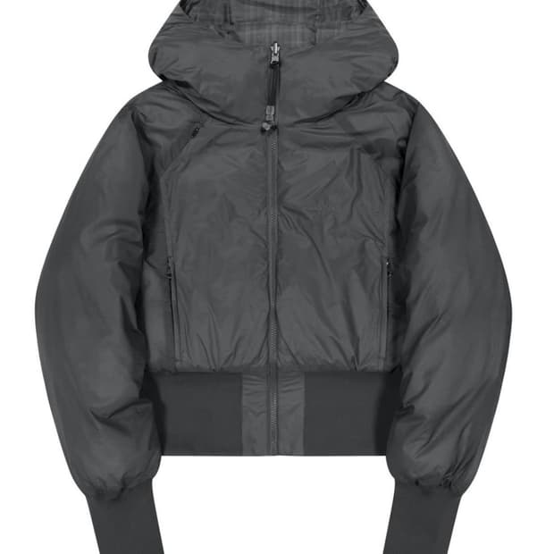 ojos 오호스 리버시블 체크 패디드 자켓 챠콜 패딩