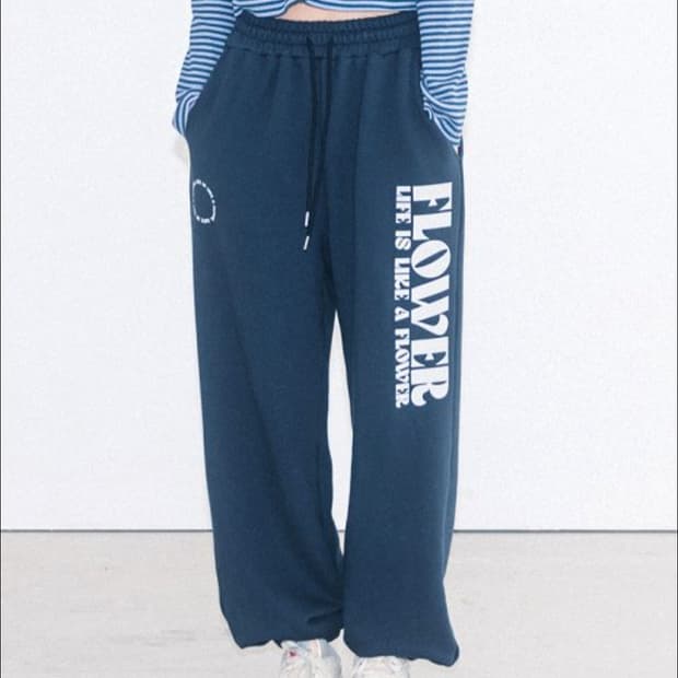 해비즘 레터링 트레이닝바지/조거팬츠