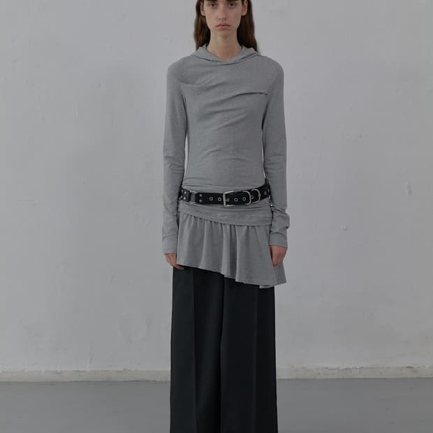 LCDC 후드치마 HOODED JERSEY DRESS 그레이