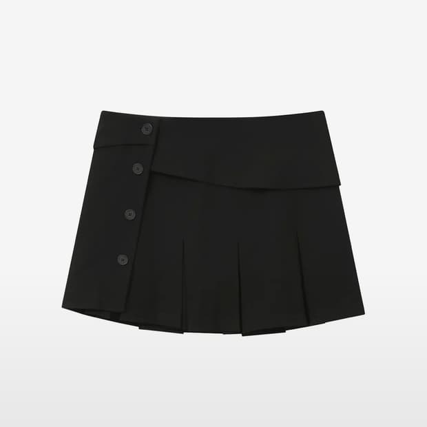 미세키서울 Pleats wrap mini skirt BLACK 1