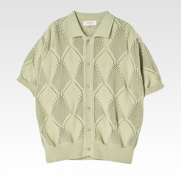 애프터프레이 리프 크로쉐 하프 가디건 아보카도 m