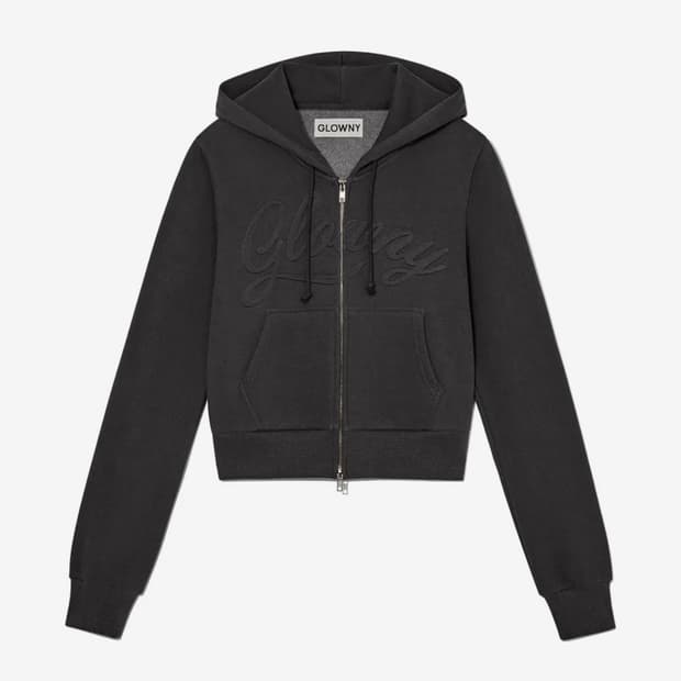 글로니 조던 크롭 후드집업 차콜