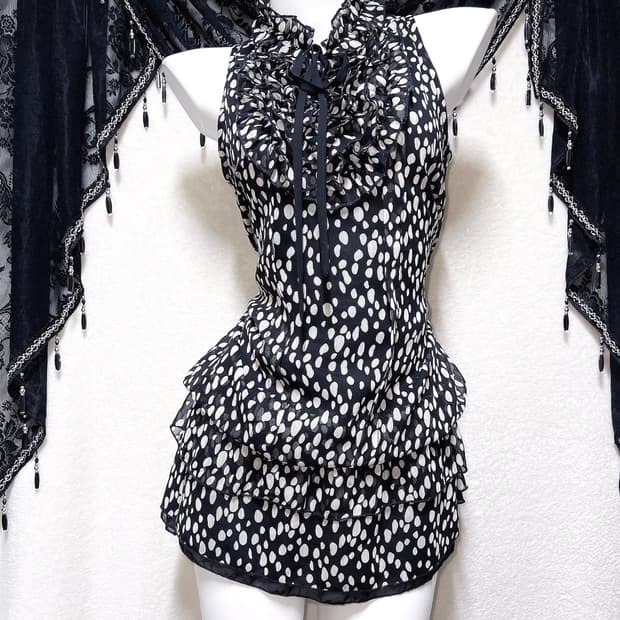 로맨틱고딕 고스로리 로걀 갸루 도트 땡땡이 프릴 캉캉 벌룬 쉬폰원피스